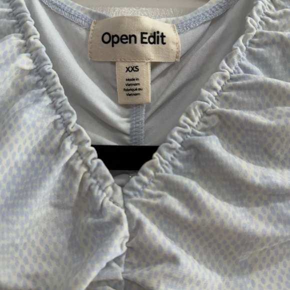 NWT Open Edit Blue Ruched Fitted Tank Top - Picture 5 of 5